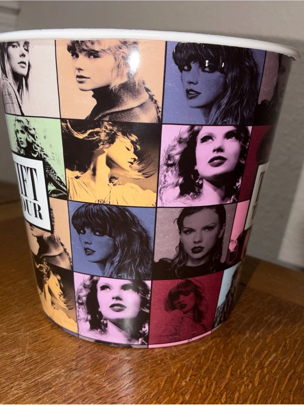 Taylor Swift The Eras Tour Collage Popcorn Bucket - Pink/Blue/Black